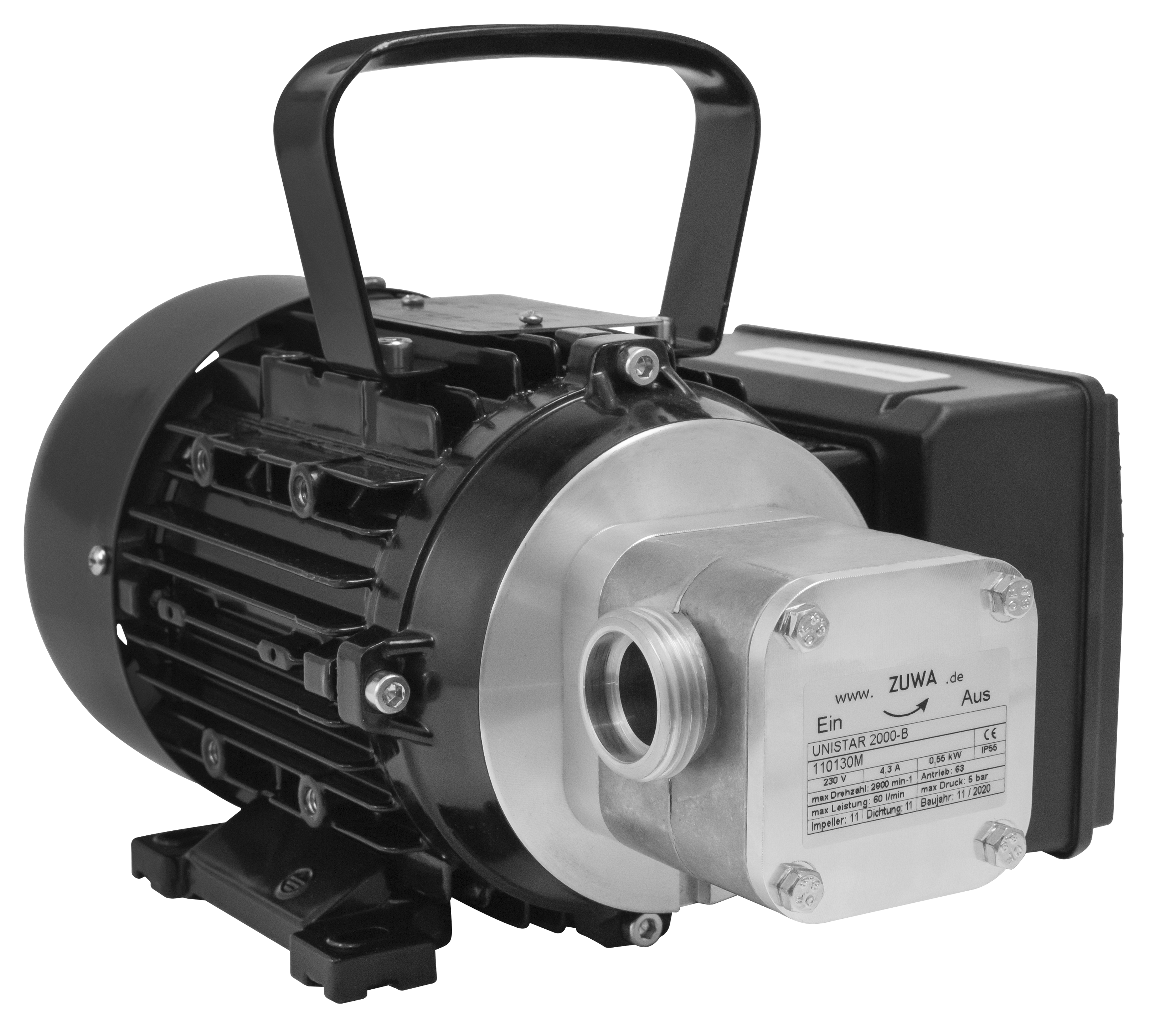 Solarfüllpumpe mit Motor auf Tragegestell