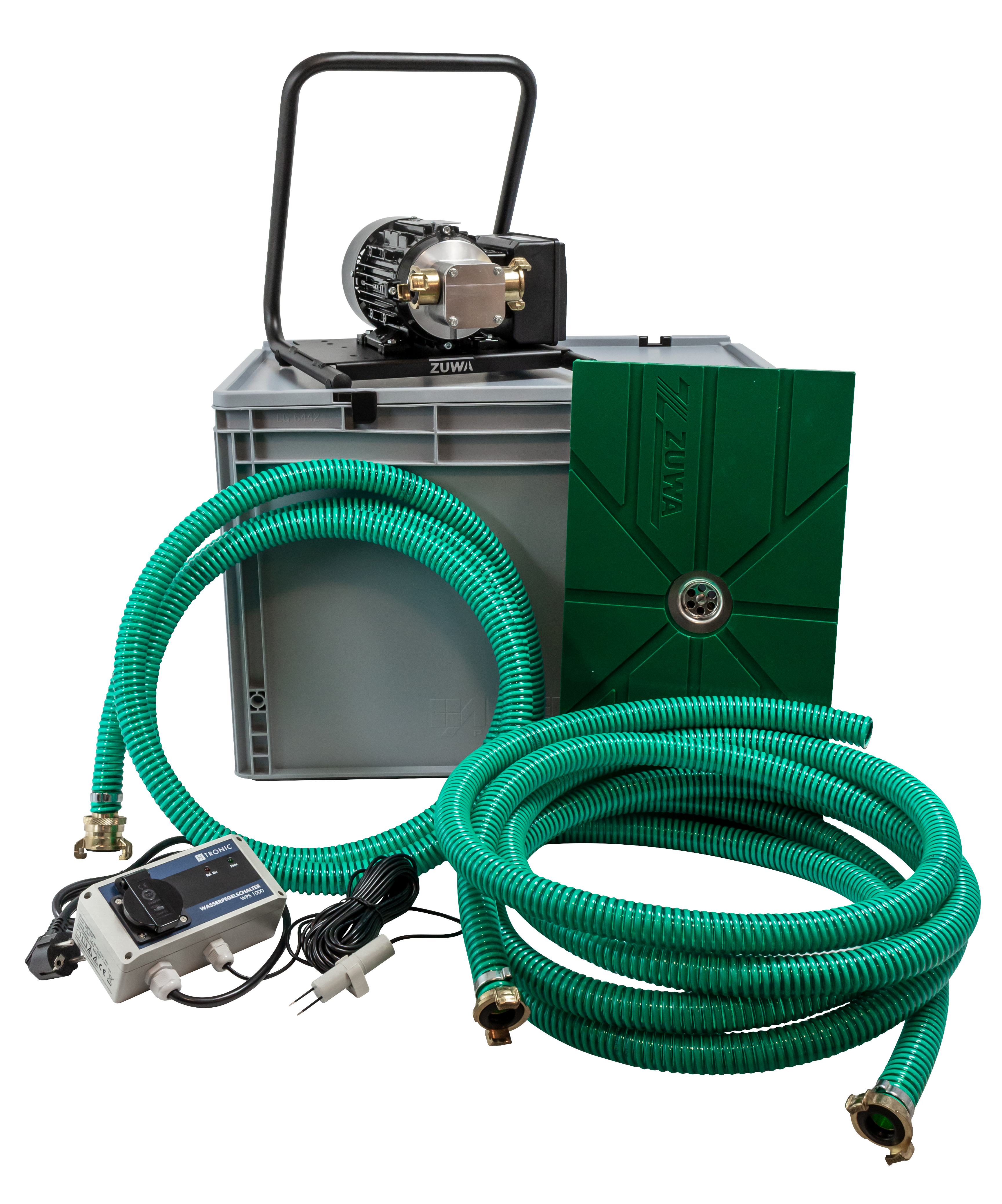 Impellerpumpe mit Motor, Kabel und Stecker