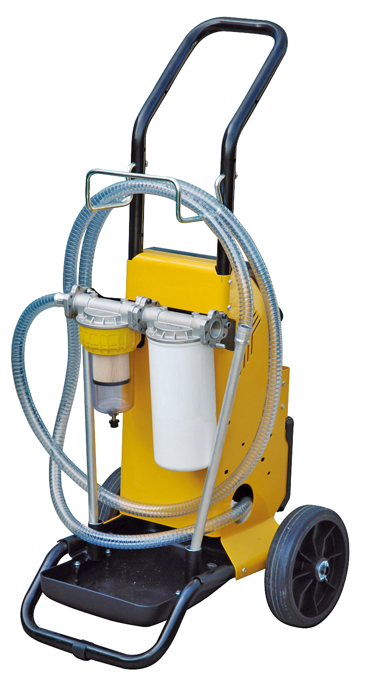 Fahrbares Filteraggregat mit Ausgießrohr