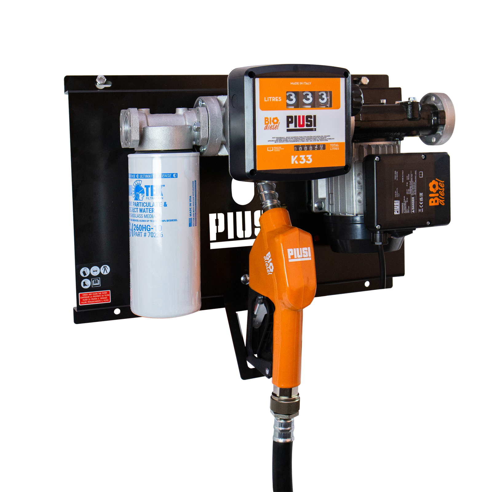 m. Zählwerk, Zapfpistole, Filter, auf Platte mont.